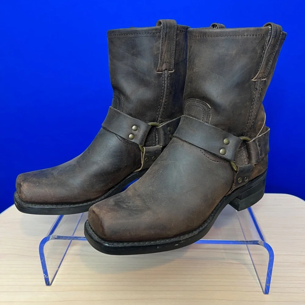 Frye 87400 Men’s Brown Leather Harness Boots (SIZE 9.5) - Picture 2 of 4